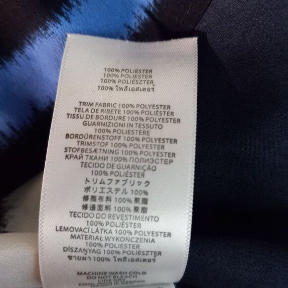 Michael Kors Size M Top Kaftan Poncho Womens Striped V-Neck Polyester - Picture 10 of 10